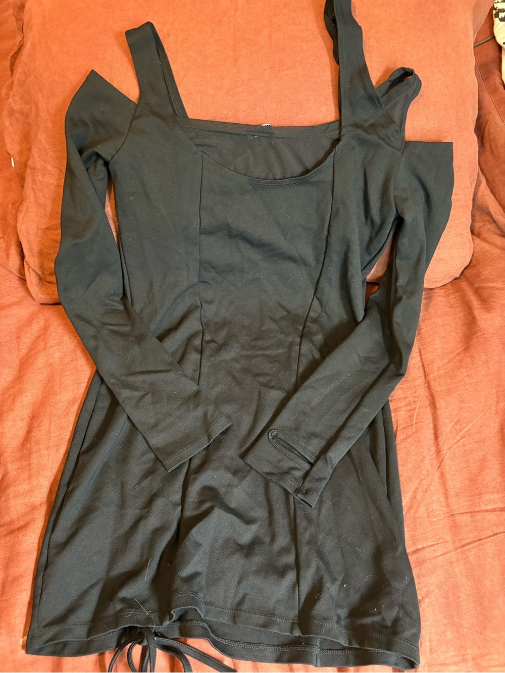 POSTER GIRL Black Cold-Shoulder Mini Dress - Picture 3 of 3